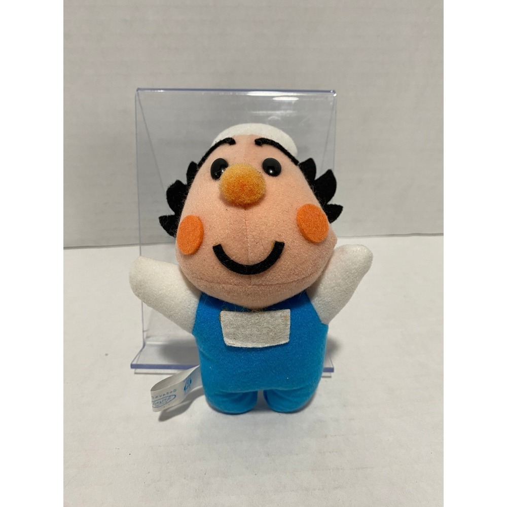 Sega Anpanman Uncle Jam Plush Toy Vintage 1991 Blue Overalls 6 Inch